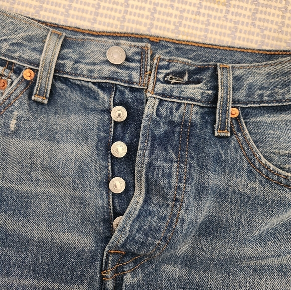 Levis Premium High Rise Denim Skirt Women Size 25 Blue Color Vacation Beach Jean - Picture 11 of 14